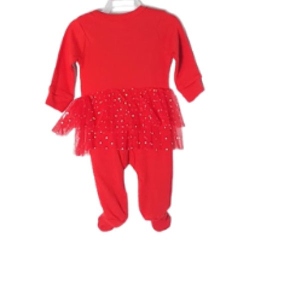 #KI-3 Infants Red Christmas Gift Designed Onesie with TuTu - Picture 2 of 7